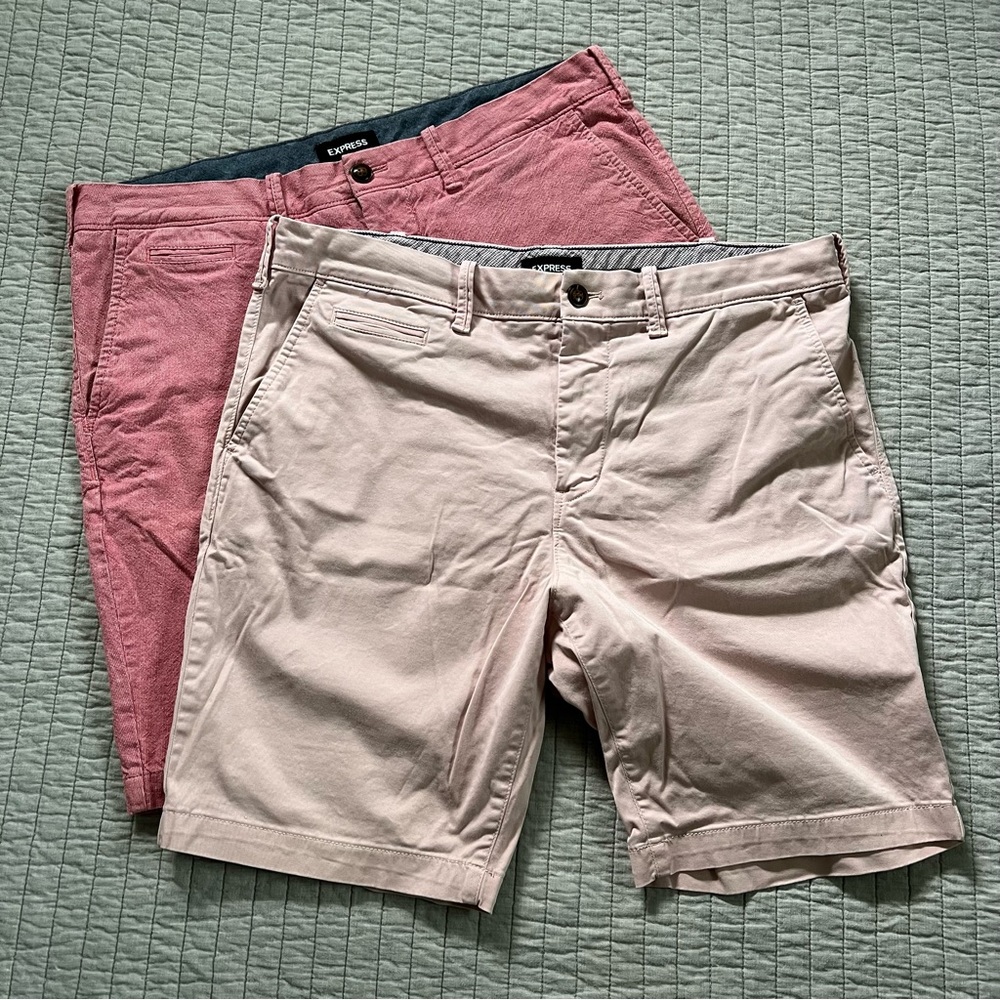 2 PACK! Men’s Express Chino Shorts Size 34